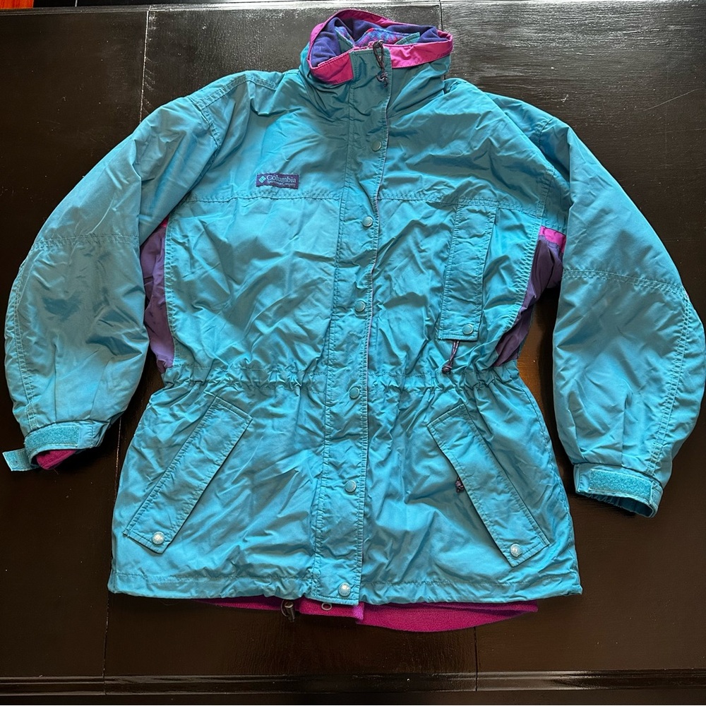 Vintage Columbia XL Blue Classic 80s 90s Blue purple Combo Nylon